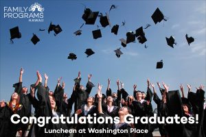 High school graduates celebrating graduation with a luncheon at washington place with the govenor